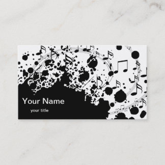 Carte De Visite Musique moderne cool noir et blanc