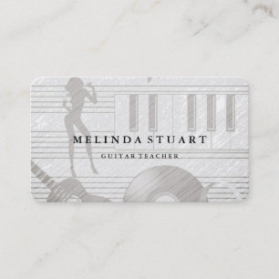 Carte De Visite Musique Moderne Minimaliste Chic Professeur de Gui