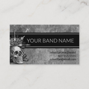 Carte De Visite Musique musicienne de rock crâne sur mesure Lourde