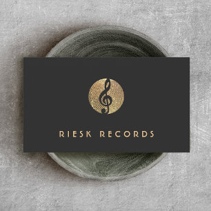 Carte De Visite Musique Note Gold Sequin Musicien