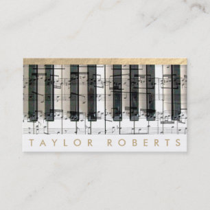 Carte De Visite musique pianiste notes design