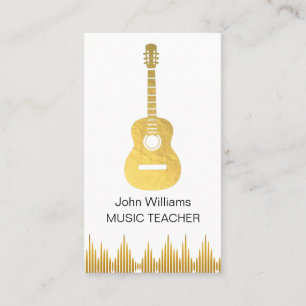 Carte De Visite Musique professeur Guitare Musicien Gold Parties s