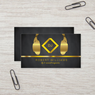Carte De Visite Musique professionnelle de Faux d'or d'écouteur de