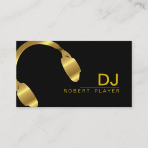 Carte De Visite Musique professionnelle d'or d'écouteur de