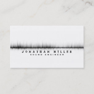 Carte De Visite Musique Sound Wave   Blanc et noir