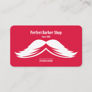 Carte De Visite Mustache Red Black Unique Creative Simple Barber