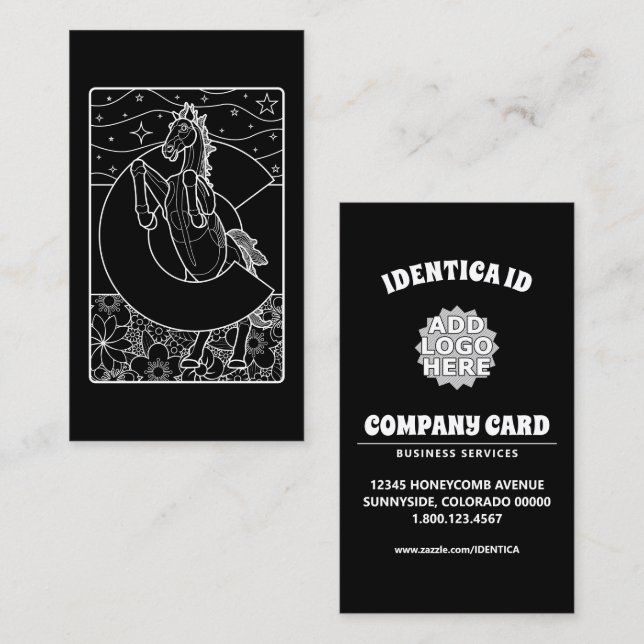 Carte De Visite mustang bleu du colorado (Devant / Derrière)