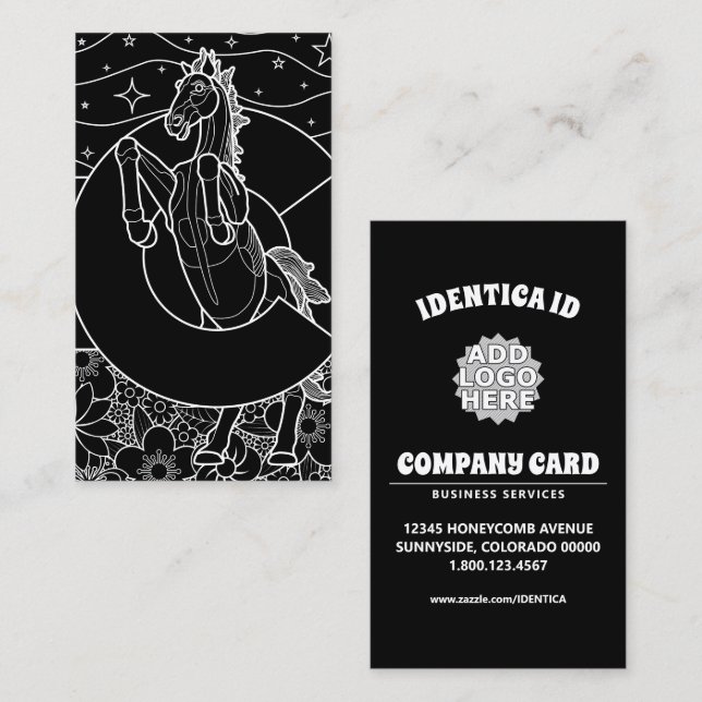 Carte De Visite mustang bleu du colorado (Devant / Derrière)