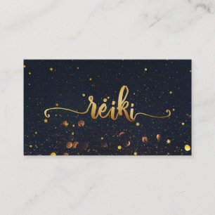 Carte De Visite *~* Mystic Magic Black Gold REIKI Typographie