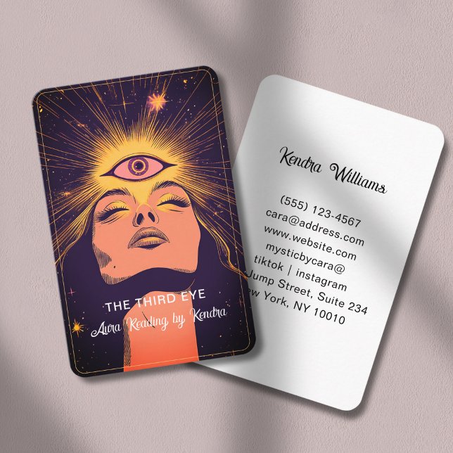 Carte De Visite Mystic Woman Eye Dark Blue -Gold (Mystic Woman Eye Dark Blue -Gold Business Card)