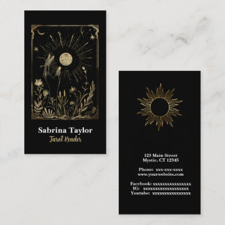 Carte De Visite Mystical design on black