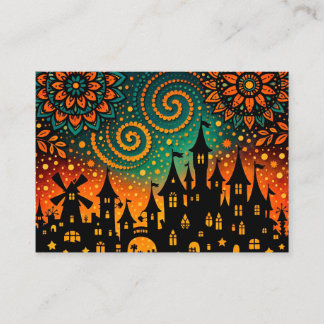 Carte De Visite Mystical Night Castle Silhouette