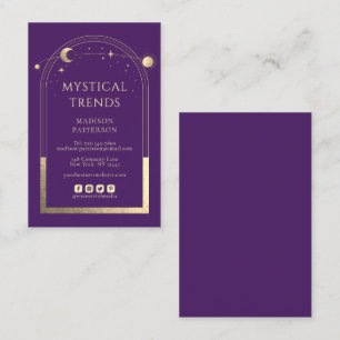 Carte De Visite Mystique Purple Gold Sun Moon Astronomie Space