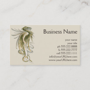 Carte De Visite Mythologie vintage, Dragon ailé avec une queue de 