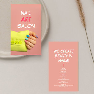 Carte De Visite Nail Art Salon l Blush Pink Manicurist Nail Artist