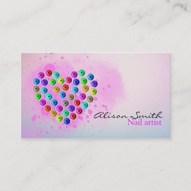 Carte De Visite Nail Artist/Heart of Nail Polish (Devant)
