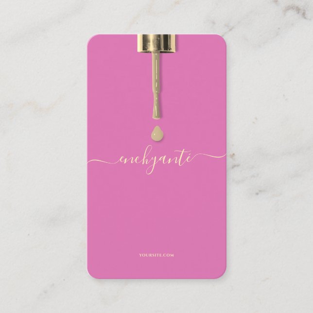 CARTE DE VISITE NAÏL POLONAIS MODERNE BEAUTÉ SALON ROSE (Devant)