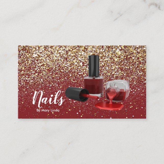 Carte De Visite Nail Salon Modern Nail Technician (Devant)