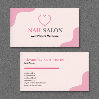 Carte De Visite Nail Salon - Pink