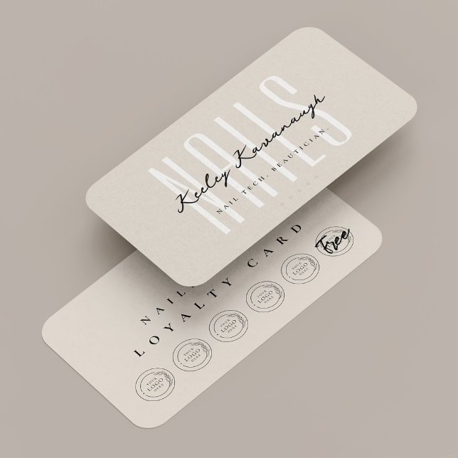 Carte De Visite Nail Tech Beauté Sand Logo Punch Loyalty Card (Nail Tech Beauty Sand Logo Punch Loyalty Card
)