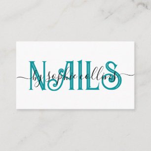 Carte De Visite Nail Tech Nail Art Turquoise