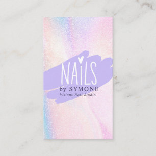 Carte De Visite Nail Tech Nail Artiste Beauté Salon Brush Peint B
