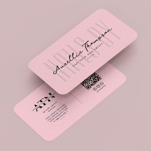 Carte De Visite Nail Tech Nail Artiste Pastel Rose Moderne