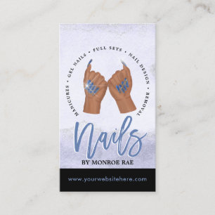 Carte De Visite Nail Tech / Nails Salon Blue Glam