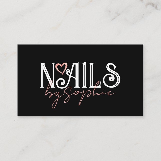 Carte De Visite Nail Tech noir (Devant)