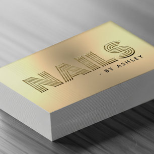 Carte De Visite Nail Tech Salon Or Moderne Professionnel