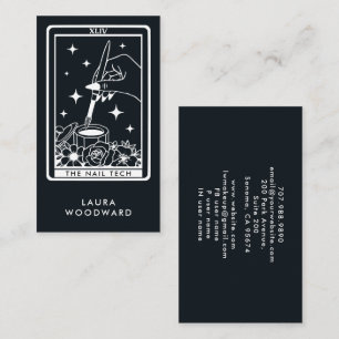 Carte De Visite Nail Tech Tarot Card Thème Noir