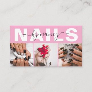 Carte De Visite Nail Technician Typography Photo Qr Code Logo