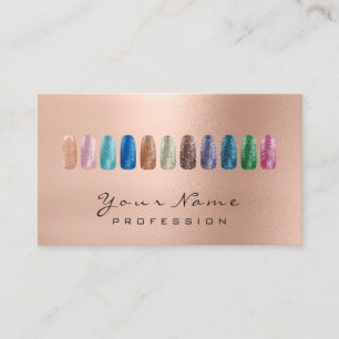 Carte De Visite Nails Art Beauté Parties scintillant Rose Gold Lux