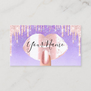 Carte De Visite Nails Artiste maquillage Pink Purple Lèvres de bi