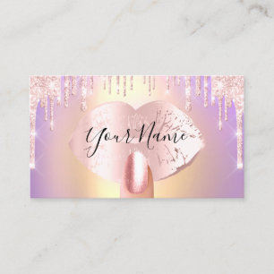 Carte De Visite Nails Manicure Maquillage Artiste Rose Lips Dériv
