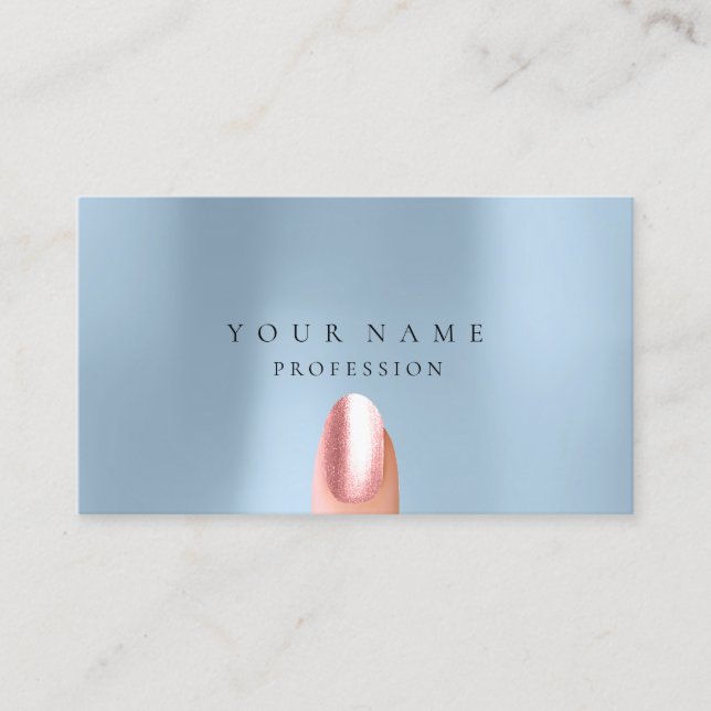 Carte De Visite Nails Manucure Professional Blue Rose Moderne (Devant)