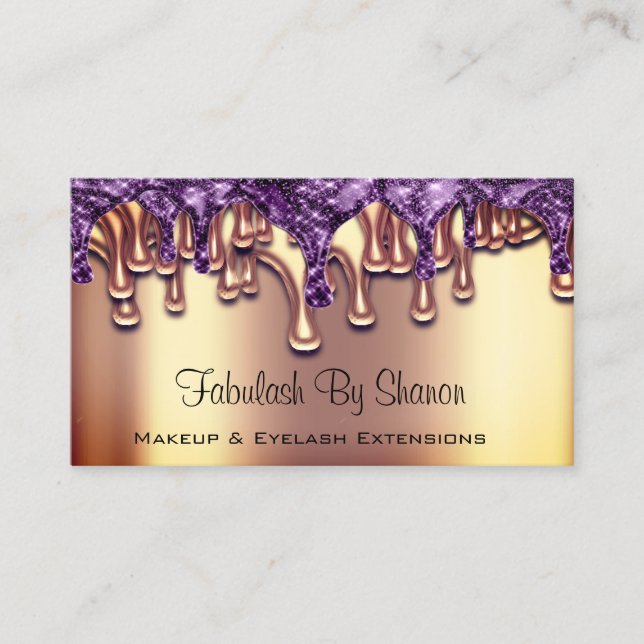 Carte De Visite Nails Salon Rose Gold Purple Drivers (Devant)