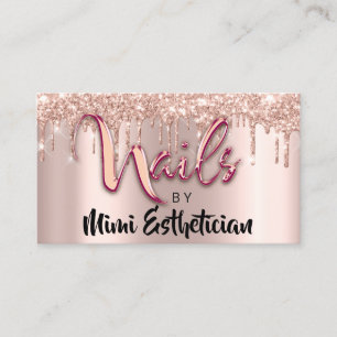 Carte De Visite Nails Studio Artist Drives Parties scintillant Ros