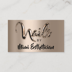 Carte De Visite Nails Studio Artist Nails Logo Script Metalic