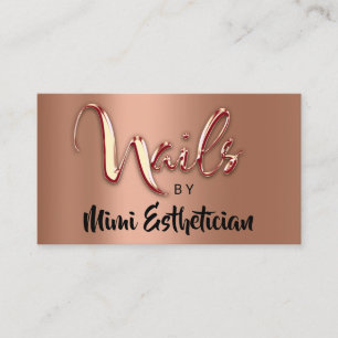 Carte De Visite Nails Studio Artiste Nails Logo Script Copper Gold