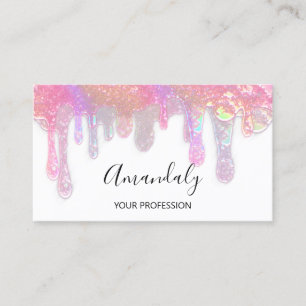Carte De Visite Nails Studio Beauté Logo Drives Holographe Blanc
