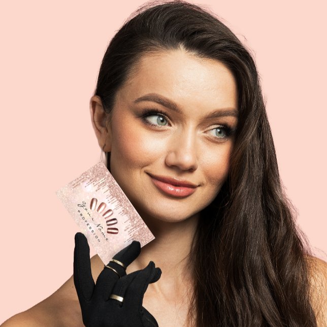 Carte De Visite Nails Studio Drives Parties scintillant Manicure Q (Créateur téléchargé)