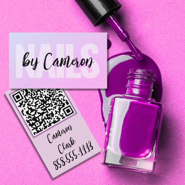 Carte De Visite NAILS Technicien à ongles Professionnel Purple Ros (Créateur téléchargé)