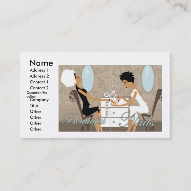 Carte De Visite nailsalon_front-3, nom, adresse 1, adresse 2,… (Devant)