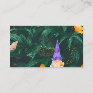Carte De Visite Nain avec citrouille et champignons magiques et pa