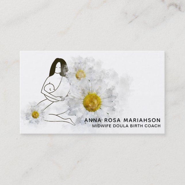 Carte De Visite *~* Naissance de la sage-femme Doula Grossesse Flo (Devant)