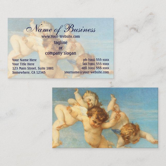 Carte De Visite Naissance de Vénus, détail d'Anges par Cabanel (Devant / Derrière)