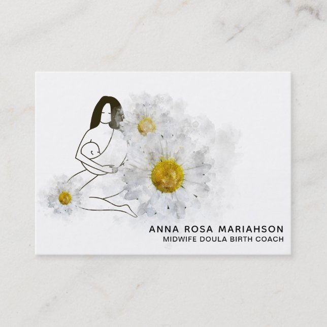 Carte De Visite *~* Naissance florale Mini-femme Doula Naissance G (Devant)