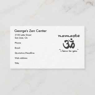 Carte De Visite Namaste - je cintre à vous