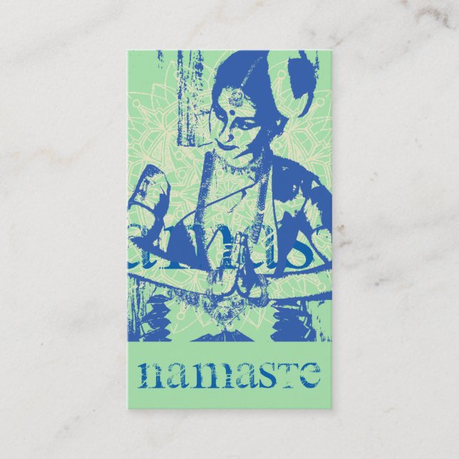 Carte De Visite Namaste Woman in Sari (Devant)